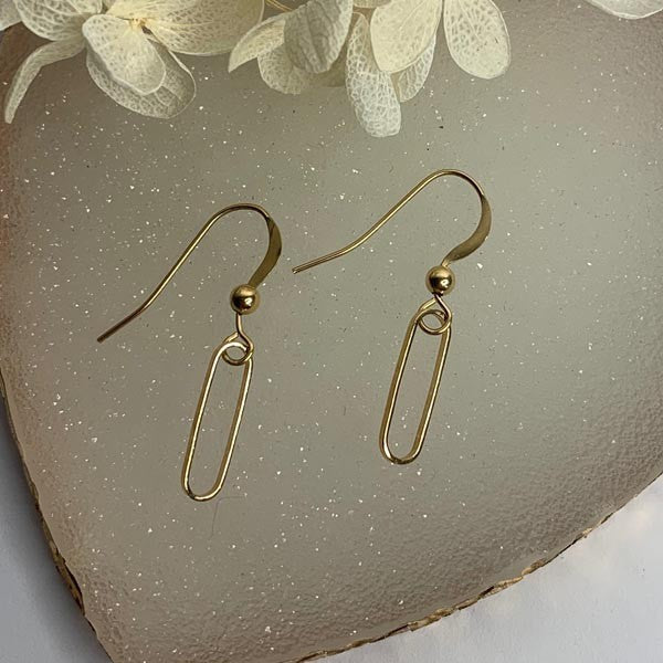 Gold plated link earrings