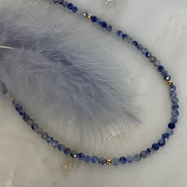 Sodalite gold plated necklace