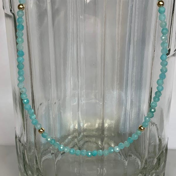 Amazonite gold plated necklace