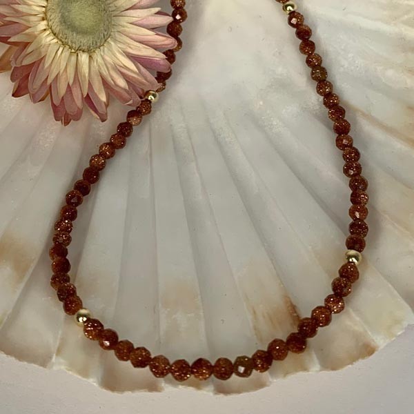 Gold plated sandstone necklace