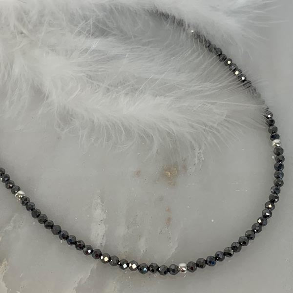 Hematite silver necklace