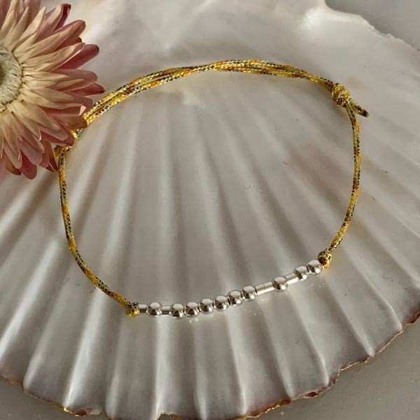 Bracelet cordon Chance argent