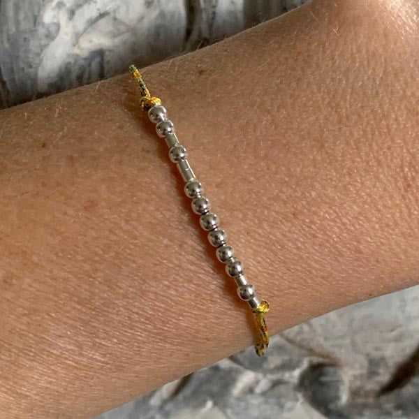 Bracelet cordon Chance argent