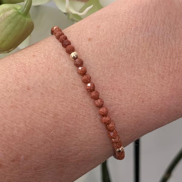 Gold plated sand stone bracelet