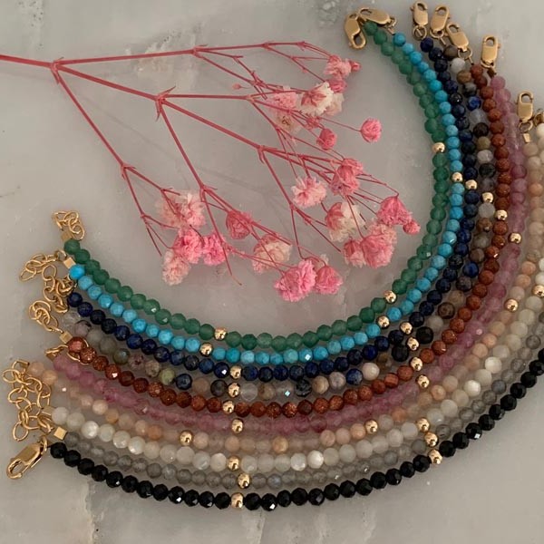 Gold plated sand stone bracelet