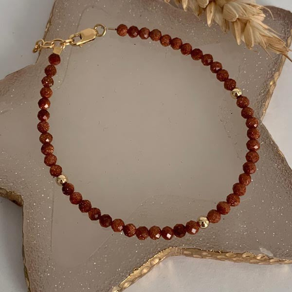 Gold plated sand stone bracelet