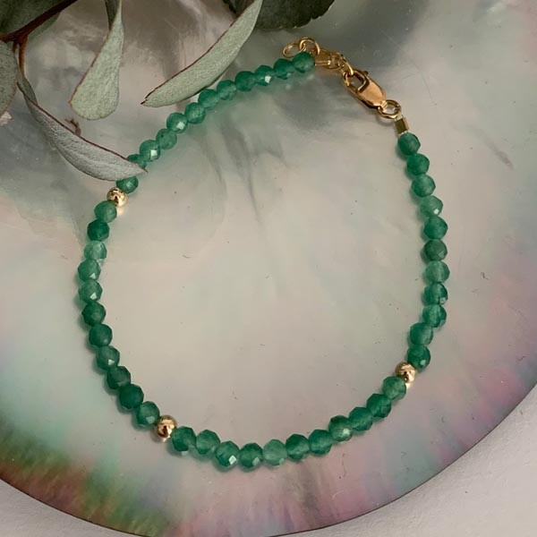 Aventurine gold plated bracelet