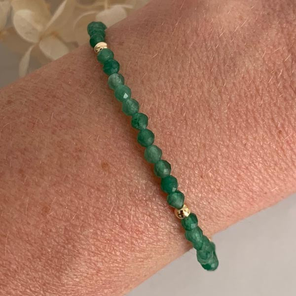 Aventurine gold plated bracelet