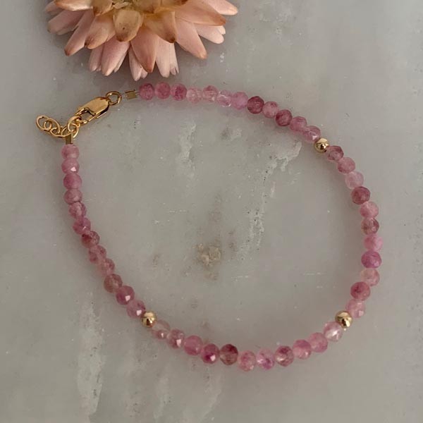 Gold plated tourmaline bracelet