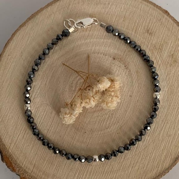 Hematite silver bracelet