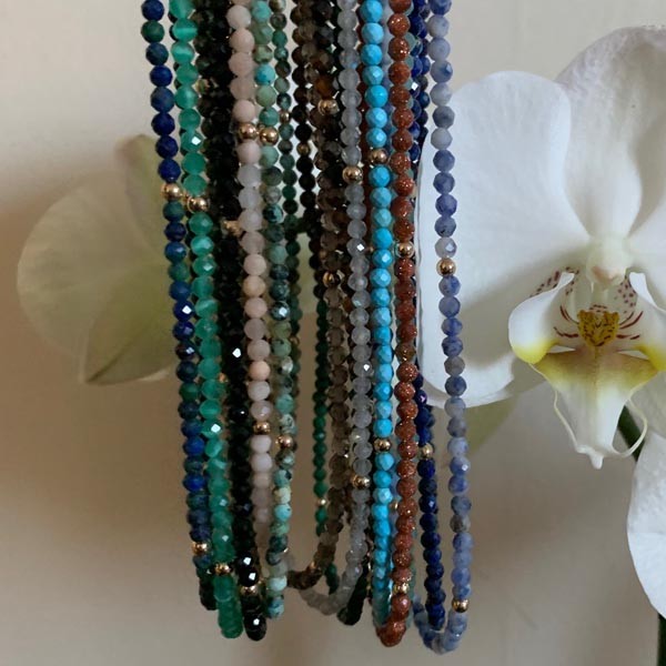 Blue crystal silver necklace