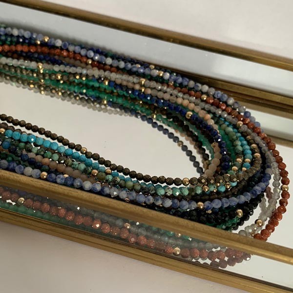 Blue crystal silver necklace