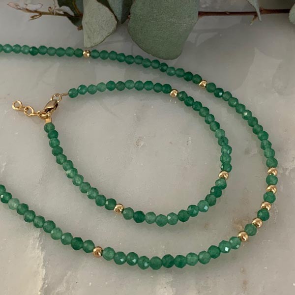 Aventurine gold plated bracelet