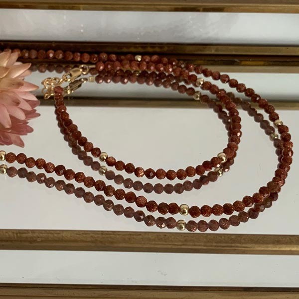 Gold plated sandstone necklace