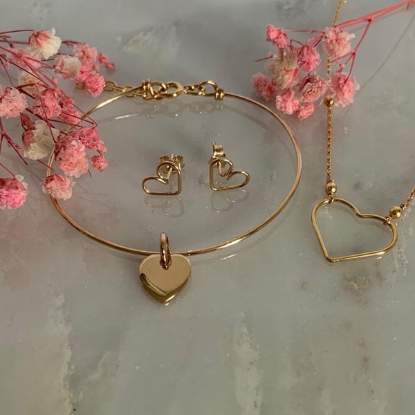 Small gold filled heart earrings