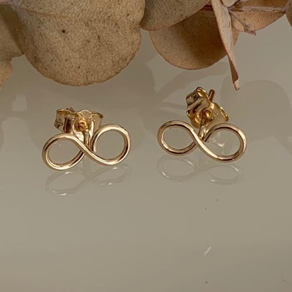 Small gold filled infinity earrings