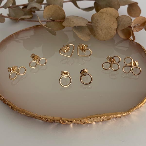 Small gold filled infinity earrings