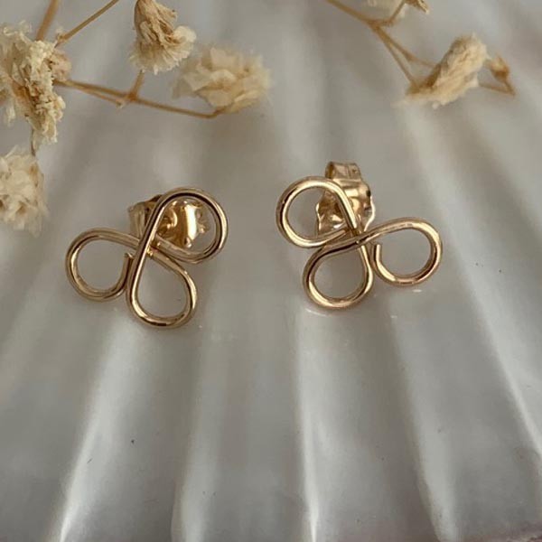 3 gold filled loop earrings