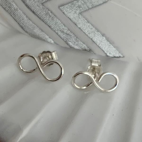 Small silver infinity earrings