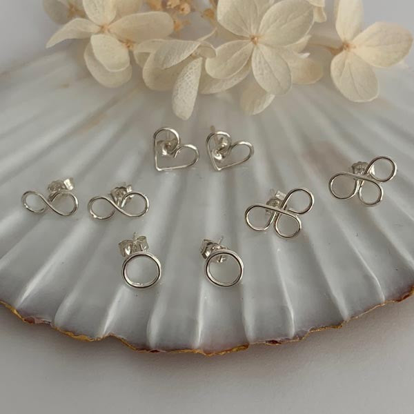 Small silver infinity earrings