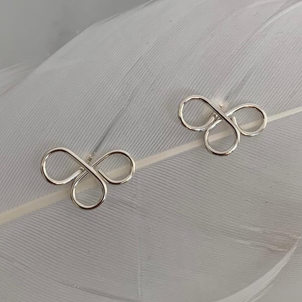 3 silver loop earrings