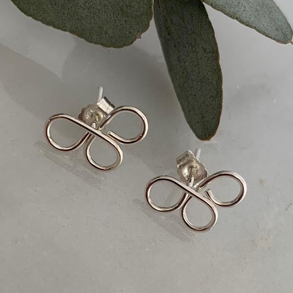 3 silver loop earrings