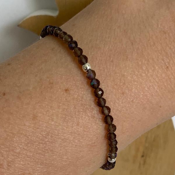 Smoky quartz silver bracelet