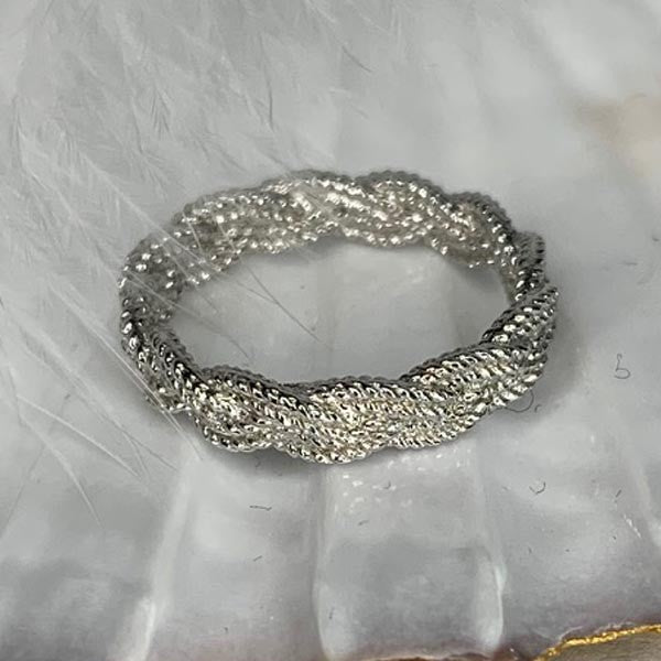 Braided silver ring