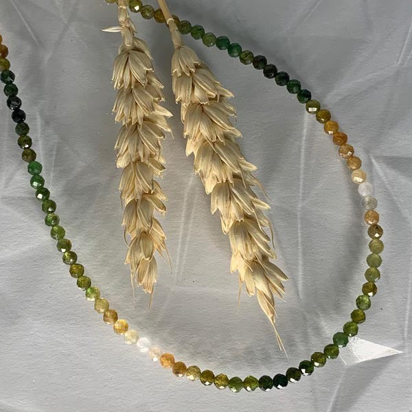 Green tourmaline silver necklace