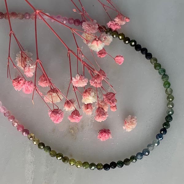 Tourmaline silver necklace