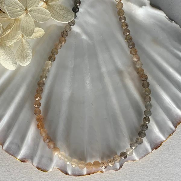 Sunstone silver necklace