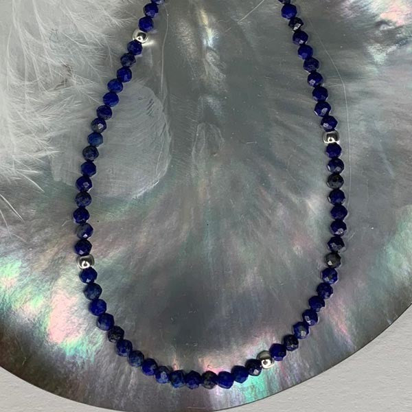 Lapis lazuli silver necklace