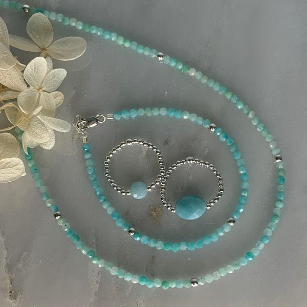 Amazonite silver necklace