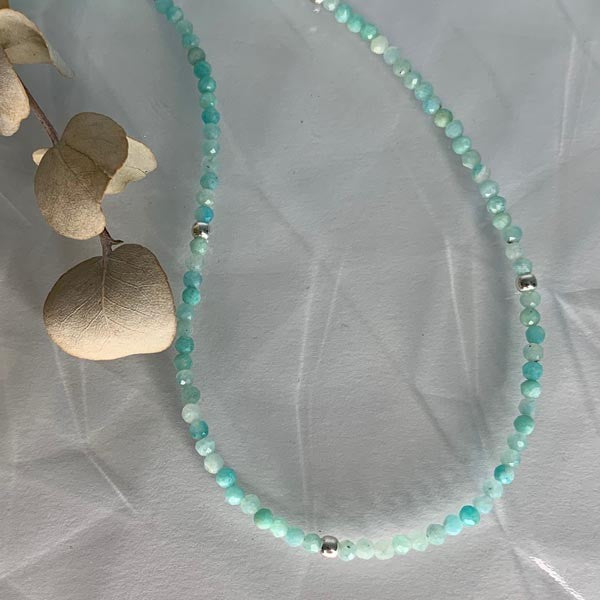 Amazonite silver necklace