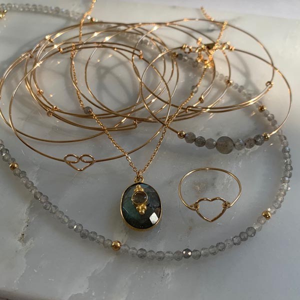 Gold plated labradorite necklace