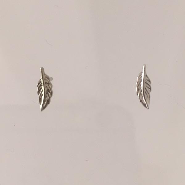 Boucles d'oreilles mini plumes argent