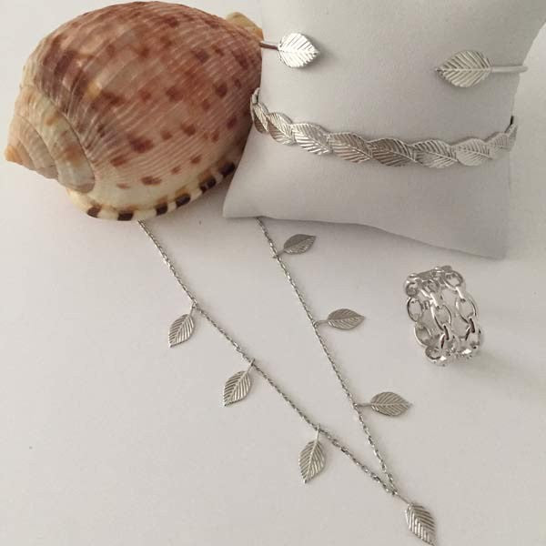 Bague large argent chaine 2 rangs