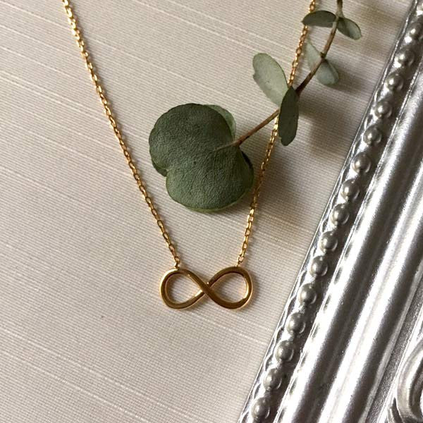 Gold plated infinity chain necklace