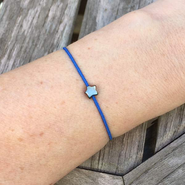 Grey mother-of-pearl mini star children's bracelet