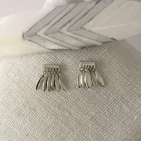 Silver petal earrings
