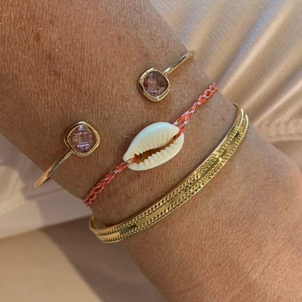 Bracelet cordon Cauri nacre