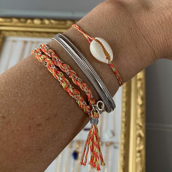 Bracelet cordon Cauri nacre