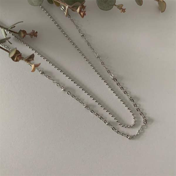 2-row silver chain necklace