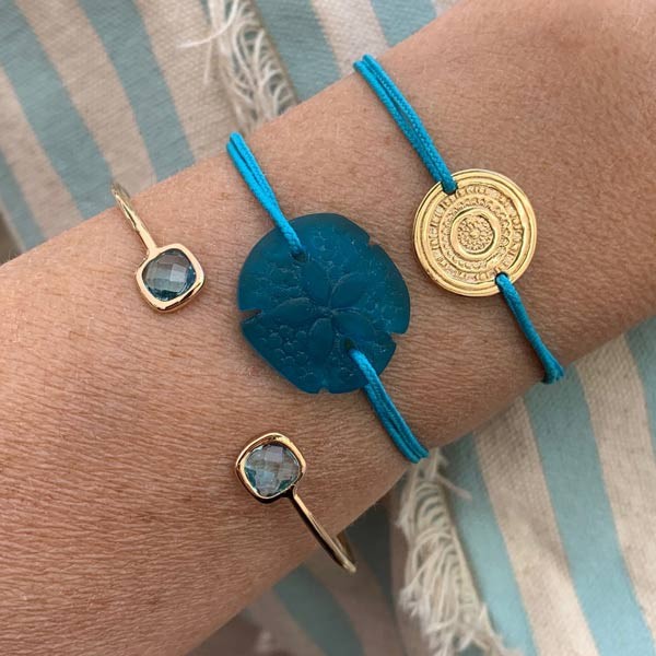 Turquoise Sand Dollar Cord Bracelet