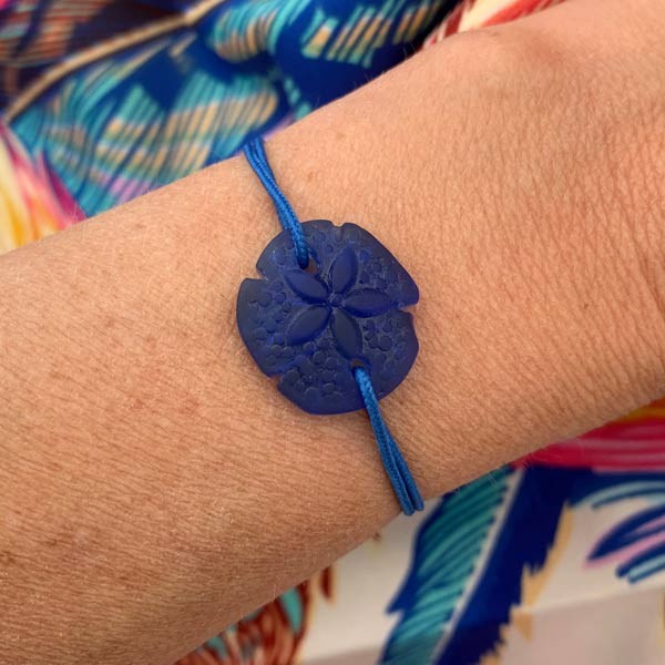 Blue Sand Dollar Cord Bracelet