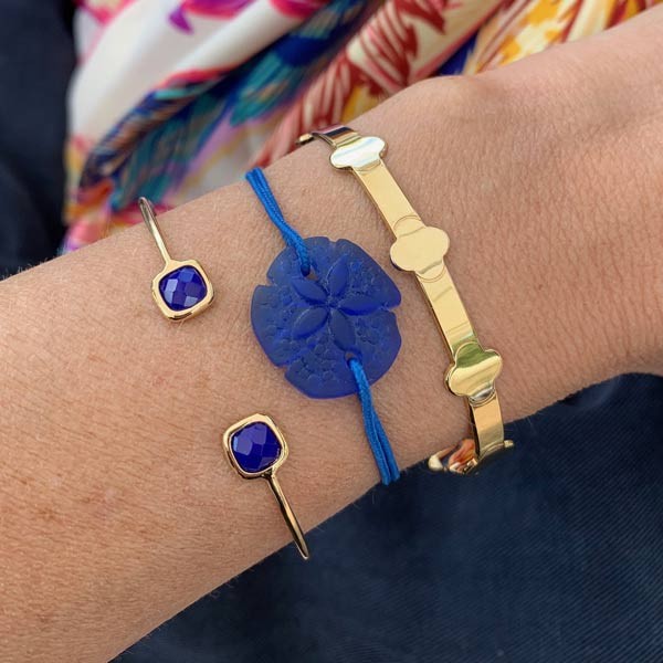 Blue Sand Dollar Cord Bracelet