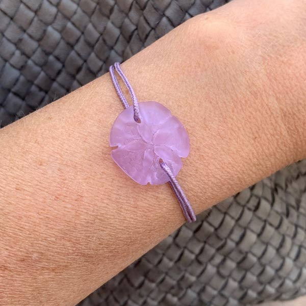 Purple Sand Dollar Cord Bracelet