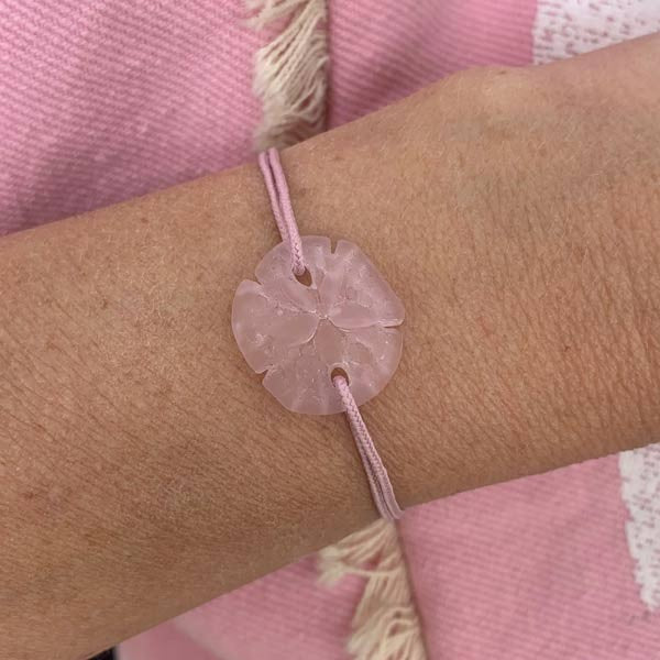 Pink Sand Dollar Cord Bracelet