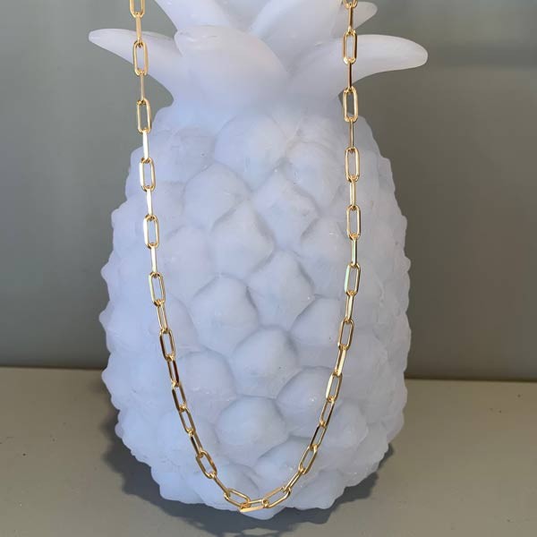 Collier chaine plaqué or rectangle