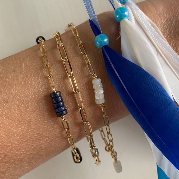 Rectangle gold plated chain bracelet